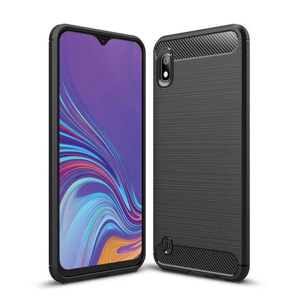 Husa de protectie Techsuit Carbon Siliconecompatibila cu Samsung Galaxy A10 , acoperire spate, negru