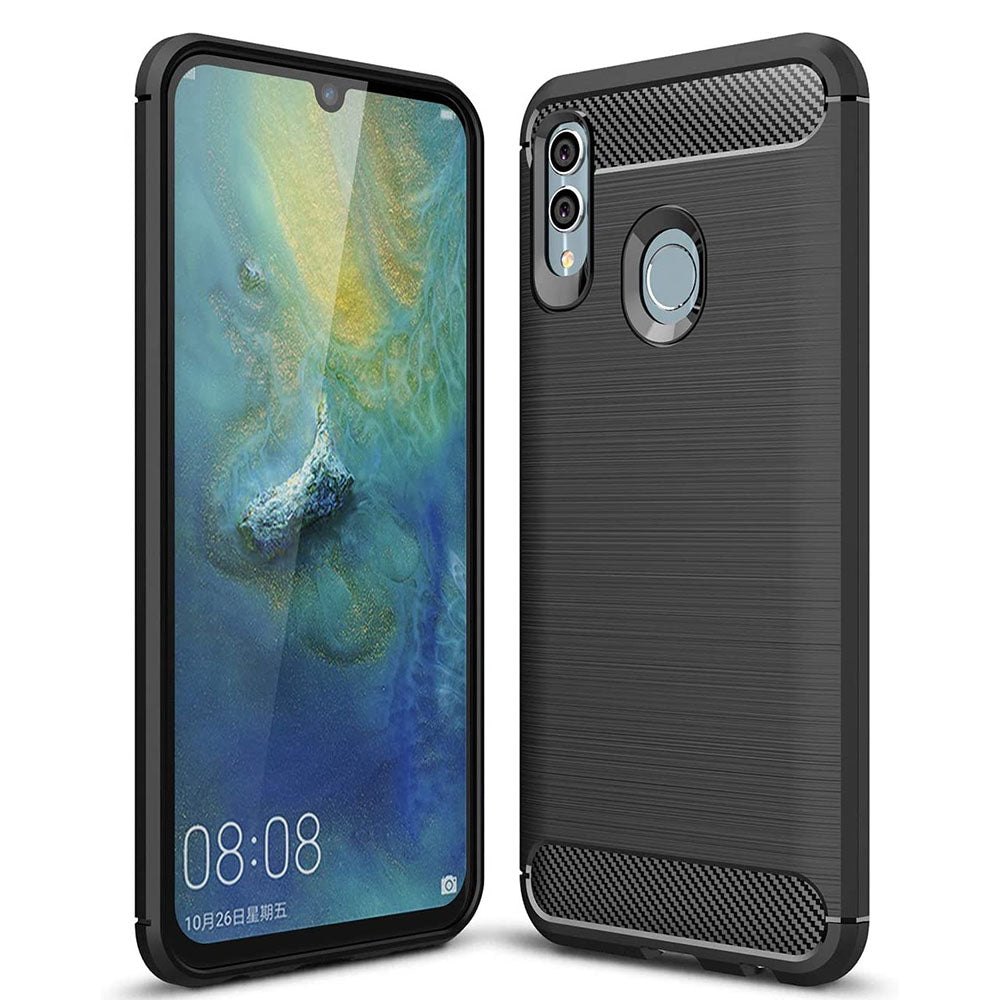 Husa de protectie Techsuit Carbon Siliconecompatibila cu Honor 10 Lite, acoperire spate, negru
