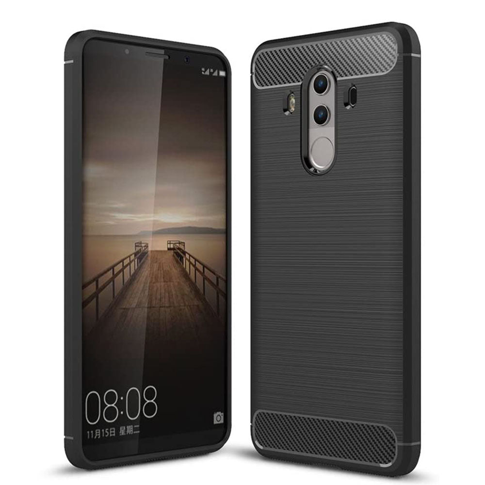 Husa de protectie Techsuit Carbon Siliconecompatibila cu Huawei Mate 10 Pro , acoperire spate, negru