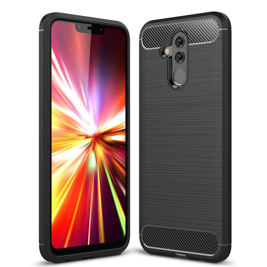Husa de protectie Techsuit Carbon Siliconecompatibila cu Huawei Mate 20 lite , acoperire spate, negru