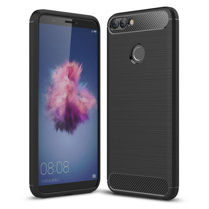 Husa de protectie Techsuit Carbon Siliconecompatibila cu Huawei P Smart , acoperire spate, negru
