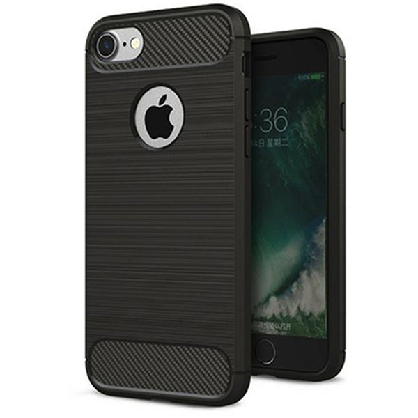 Husa de protectie Techsuit Carbon Siliconecompatibila cu Apple iPhone 8 , acoperire spate, negru