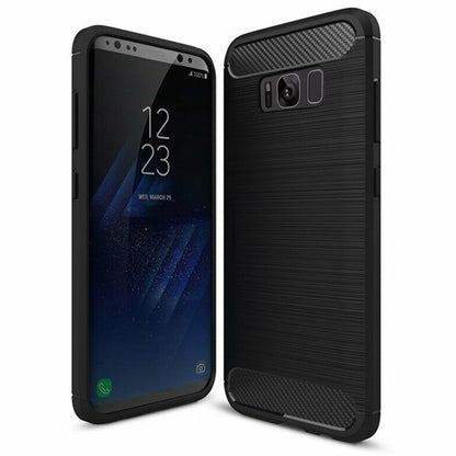 Husa de protectie Techsuit Carbon Siliconecompatibila cu Samsung Galaxy S8 Plus , acoperire spate, negru