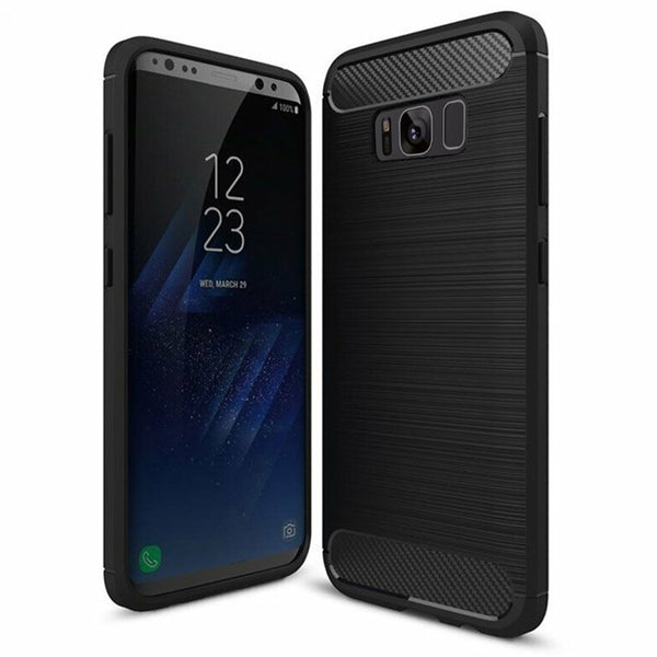 Husa de protectie Techsuit Carbon Siliconecompatibila cu Samsung Galaxy S8 Plus , acoperire spate, negru