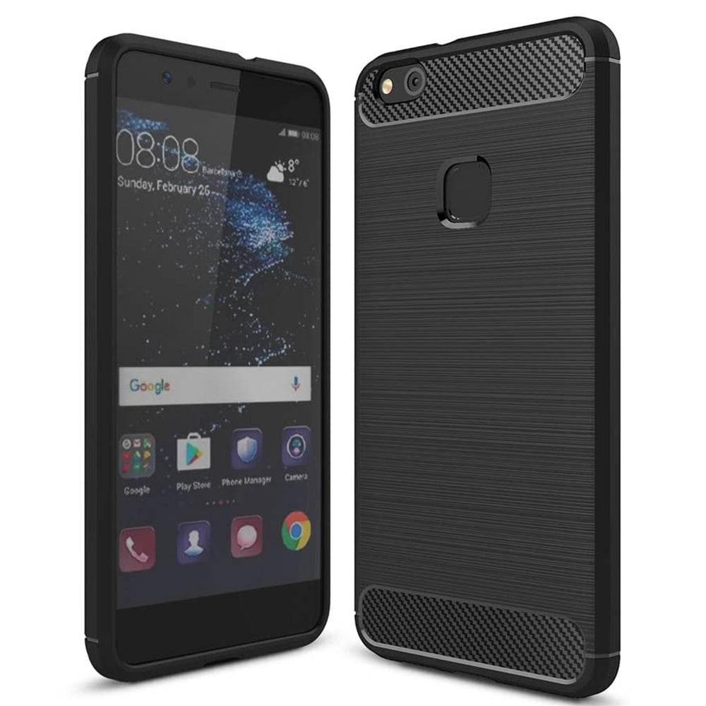 Husa de protectie Techsuit Carbon Siliconecompatibila cu Huawei P10 Lite , acoperire spate, negru