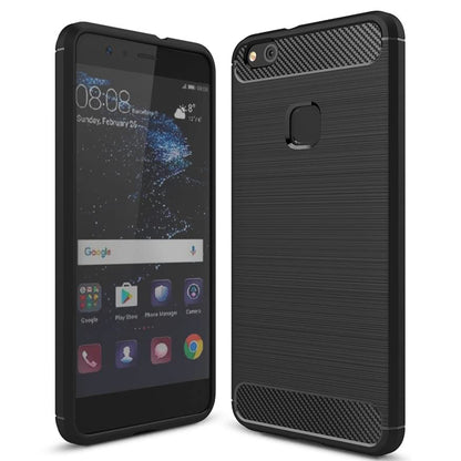 Husa de protectie Techsuit Carbon Siliconecompatibila cu Huawei P10 Lite , acoperire spate, negru
