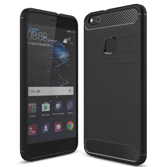 Husa de protectie Techsuit Carbon Siliconecompatibila cu Huawei P10 Lite , acoperire spate, negru
