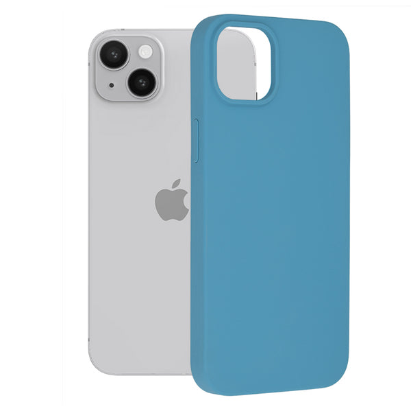 Husa de protectie Techsuit Soft Edge Silicone compatibila cu Apple iPhone 14 Plus, acoperire spate, albastru deschis