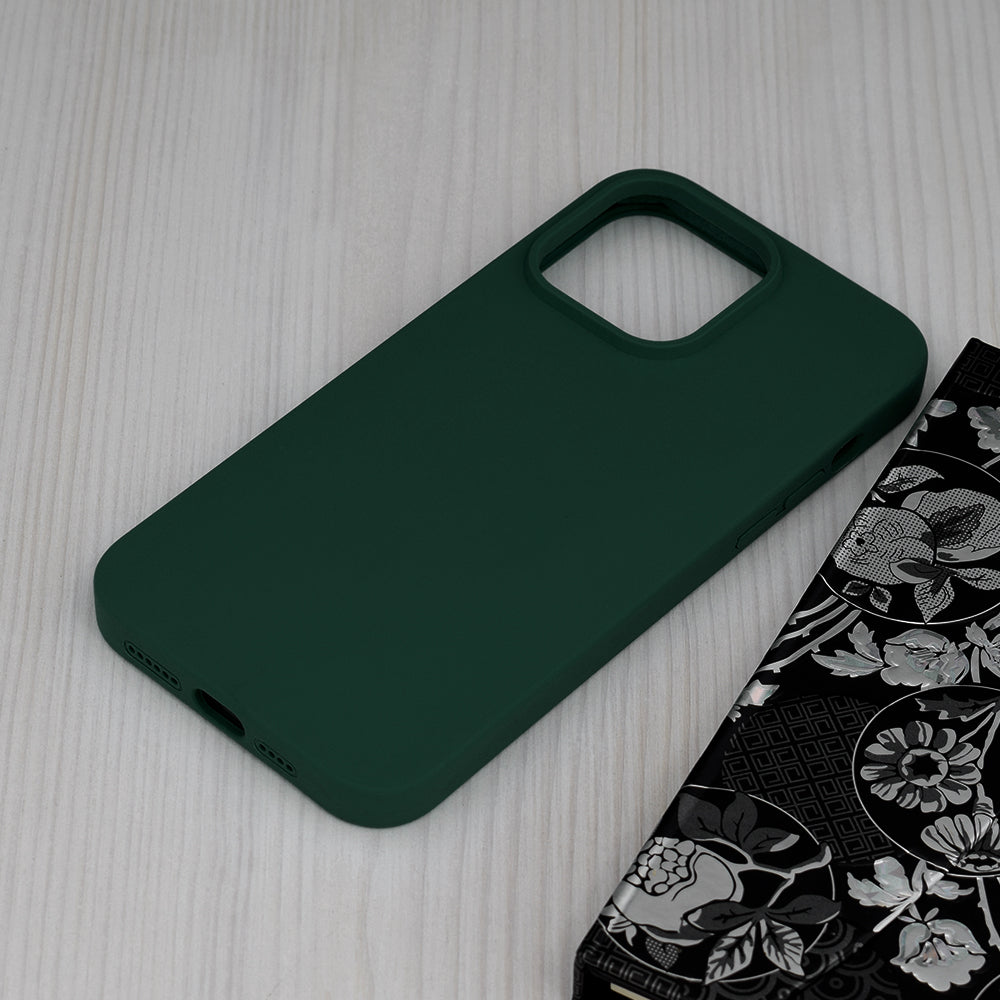 Husa de protectie Techsuit Soft Edge Silicone compatibila cu Apple iPhone 14 Pro Max, acoperire spate, verde inchis