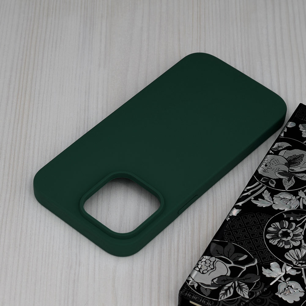 Husa de protectie Techsuit Soft Edge Silicone compatibila cu Apple iPhone 14 Pro Max, acoperire spate, verde inchis