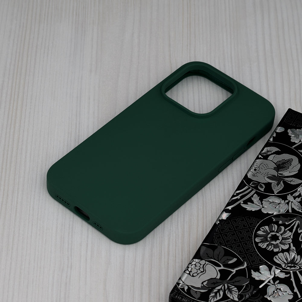 Husa de protectie Techsuit Soft Edge Silicone compatibila cu Apple iPhone 14 Pro, acoperire spate, verde inchis