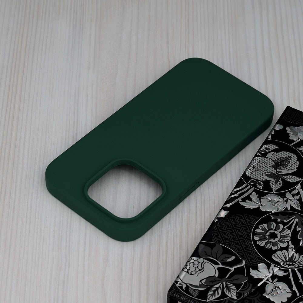 Husa de protectie Techsuit Soft Edge Silicone compatibila cu Apple iPhone 14 Pro, acoperire spate, verde inchis
