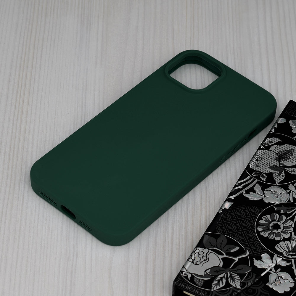 Husa de protectie Techsuit Soft Edge Silicone compatibila cu Apple iPhone 14 Plus, acoperire spate, verde inchis