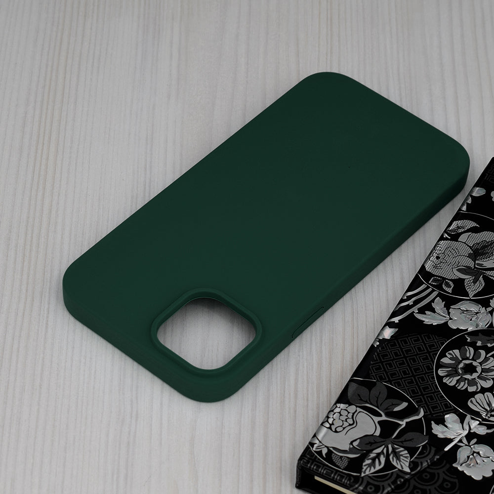 Husa de protectie Techsuit Soft Edge Silicone compatibila cu Apple iPhone 14 Plus, acoperire spate, verde inchis