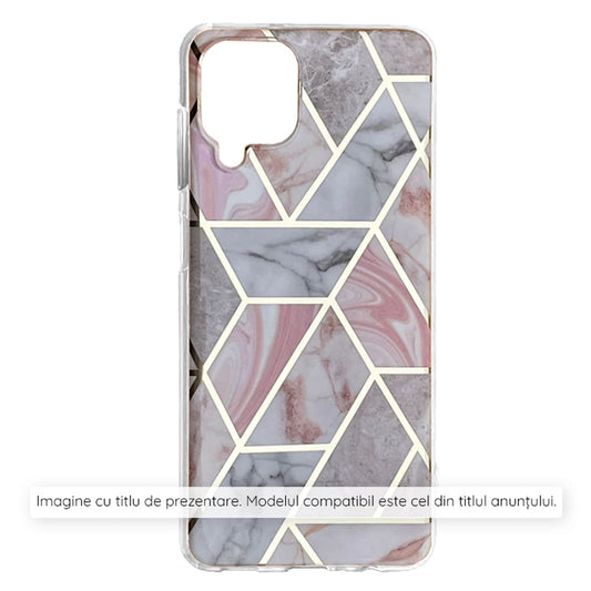 Husa de protectie Techsuit Marble Series compatibila cu Xiaomi Redmi Note 13 4G, acoperire spate, Pink Hex