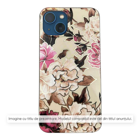 Husa de protectie Techsuit Marble Series compatibila cu Xiaomi Redmi Note 13 4G, acoperire spate, Mary, Berry Nude