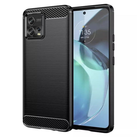 Husa de protectie Techsuit Carbon Siliconecompatibila cu Motorola Moto G72 , acoperire spate, negru