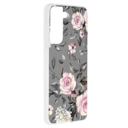 Husa de protectie Techsuit Marble Series compatibila cu Samsung Galaxy S21 FE, acoperire spate, Bloom of Ruth, Gray