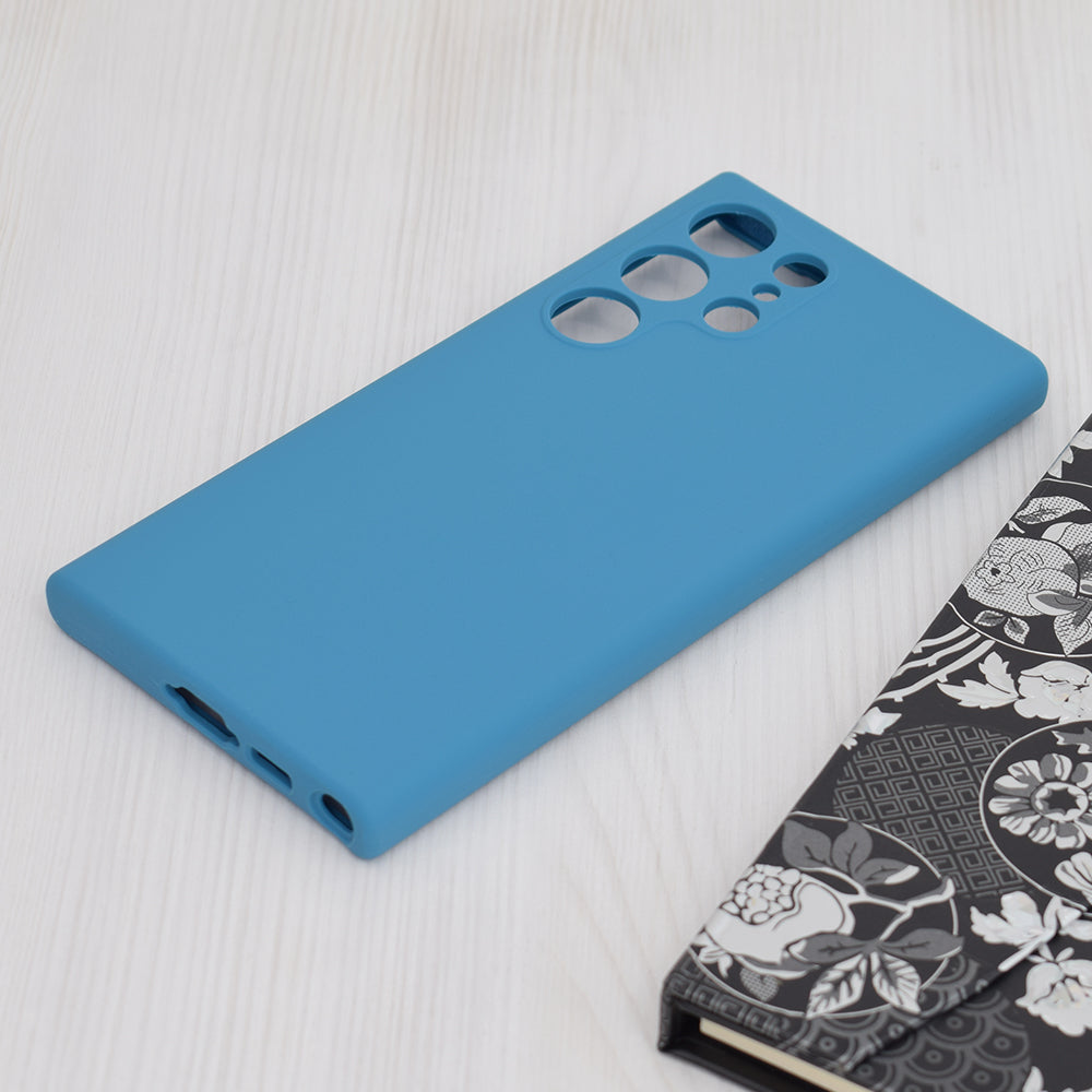 Husa de protectie Techsuit Soft Edge Silicone compatibila cu Samsung Galaxy S23 Ultra, acoperire spate, albastru deschis