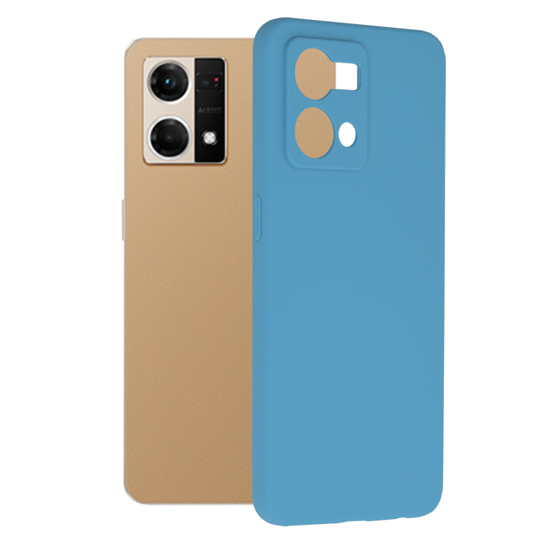 Husa de protectie Techsuit Soft Edge Silicone compatibila cu Oppo Reno7 4G, acoperire spate, albastru deschis