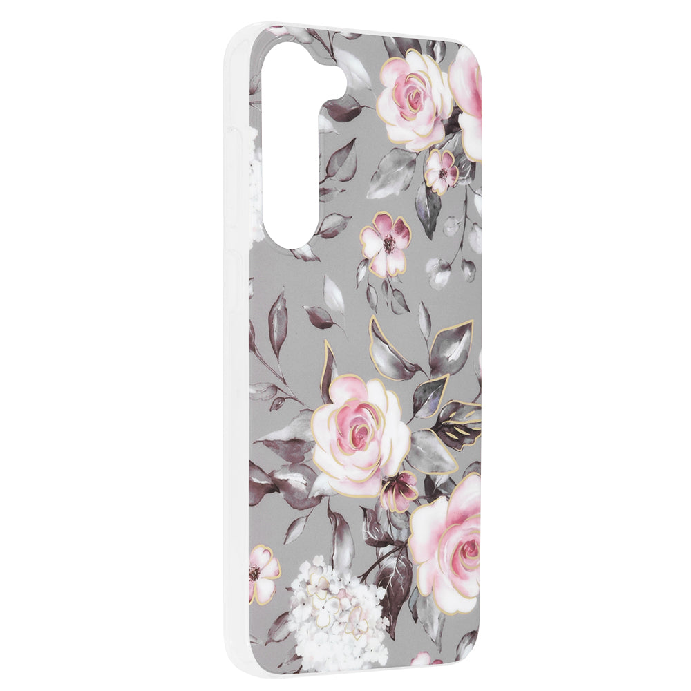 Husa de protectie Techsuit Marble Series compatibila cu Samsung Galaxy S23 Plus, acoperire spate, Bloom of Ruth, Gray