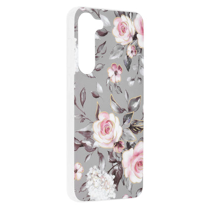Husa de protectie Techsuit Marble Series compatibila cu Samsung Galaxy S23 Plus, acoperire spate, Bloom of Ruth, Gray