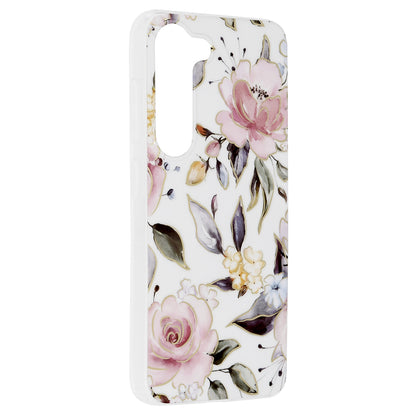 Husa de protectie Techsuit Marble Series compatibila cu Samsung Galaxy S23, acoperire spate, Chloe White