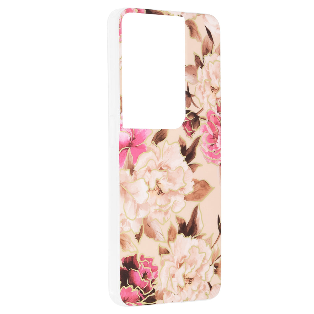 Husa de protectie Techsuit Marble Series compatibila cu Oppo Reno8 Pro, acoperire spate, Mary, Berry Nude