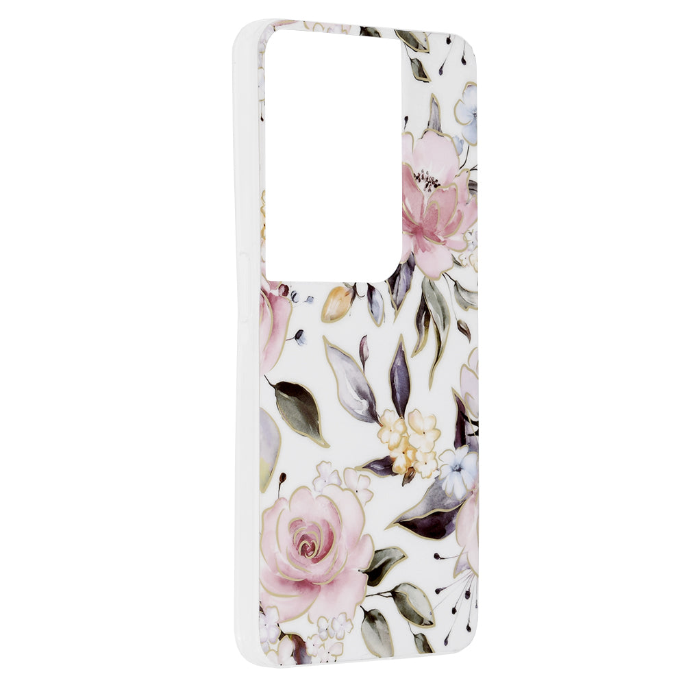 Husa de protectie Techsuit Marble Series compatibila cu Oppo Reno8 Pro, acoperire spate, Chloe White