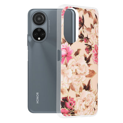 Husa de protectie Techsuit Marble Series compatibila cu Honor X7, acoperire spate, Mary, Berry Nude