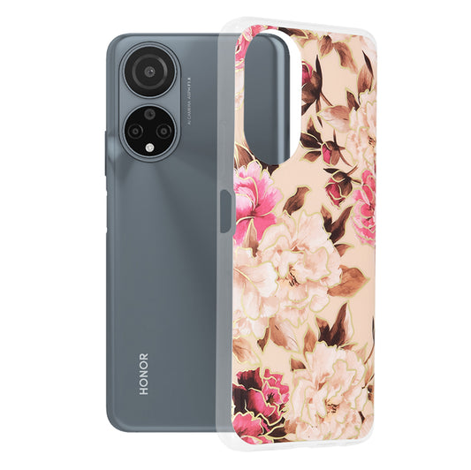 Husa de protectie Techsuit Marble Series compatibila cu Honor X7, acoperire spate, Mary, Berry Nude