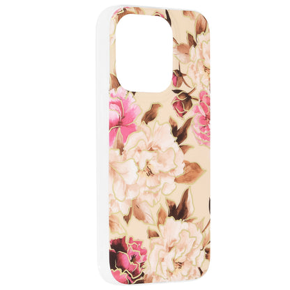 Husa de protectie Techsuit Marble Series compatibila cu Apple iPhone 14 Pro, acoperire spate, Mary, Berry Nude