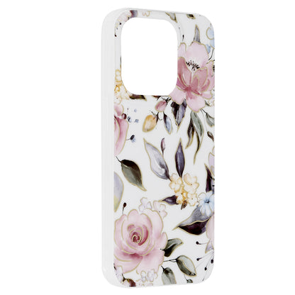 Husa de protectie Techsuit Marble Series compatibila cu Apple iPhone 14 Pro, acoperire spate, Chloe White