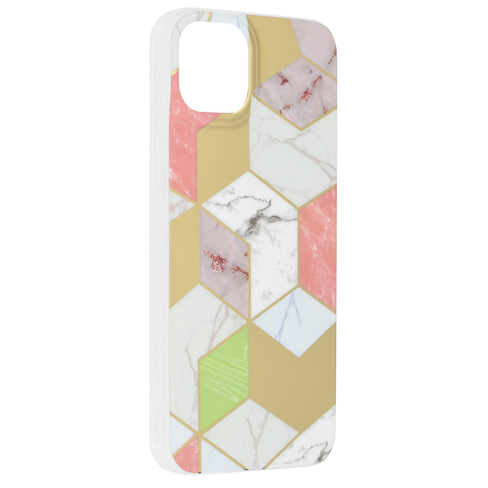 Husa de protectie Techsuit Marble Series compatibila cu Apple iPhone 14 Plus, acoperire spate, Purple Hex