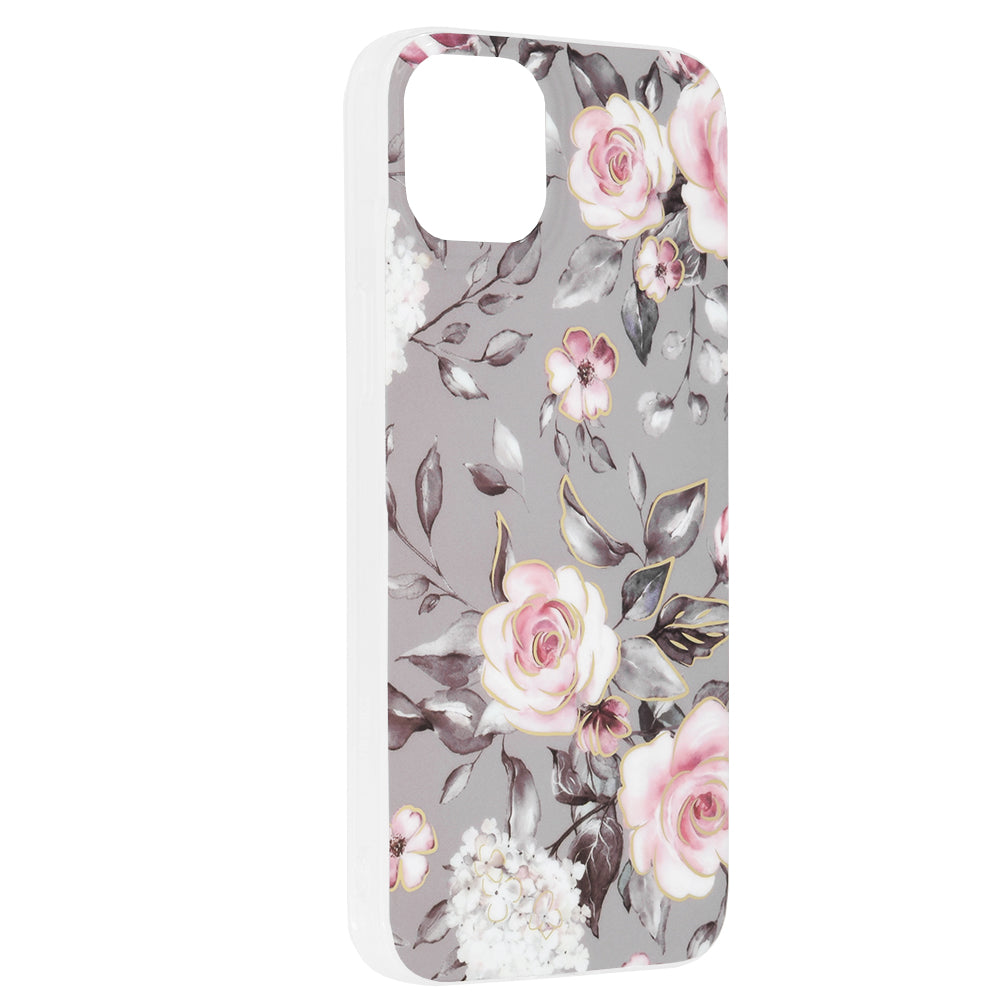 Husa de protectie Techsuit Marble Series compatibila cu Apple iPhone 14 Plus, acoperire spate, Bloom of Ruth, Gray