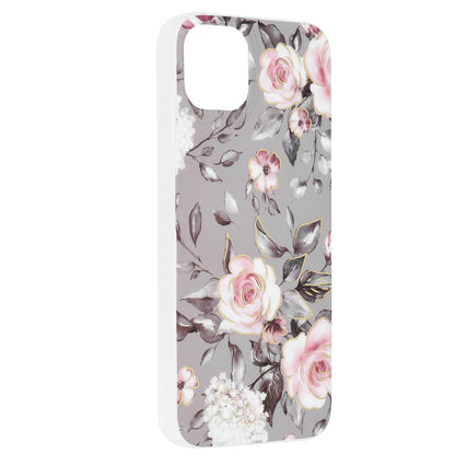 Husa de protectie Techsuit Marble Series compatibila cu Apple iPhone 14 Plus, acoperire spate, Bloom of Ruth, Gray
