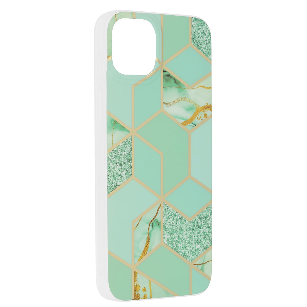 Husa de protectie Techsuit Marble Series compatibila cu Apple iPhone 14 Plus, acoperire spate, Green Hex