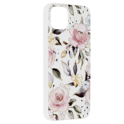 Husa de protectie Techsuit Marble Series compatibila cu Apple iPhone 14 Plus, acoperire spate, Chloe White