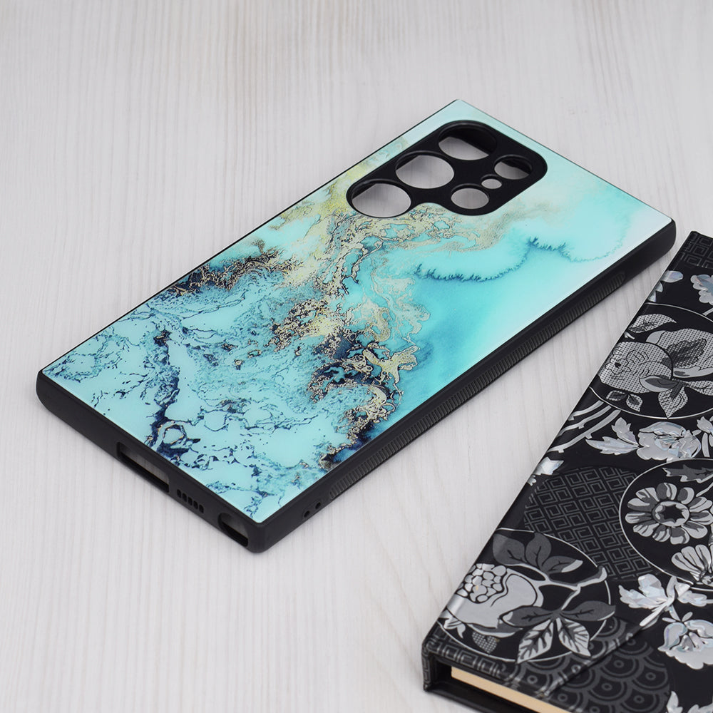 Husa de protectie Techsuit Glaze Series compatibila cu Samsung Galaxy S23 Ultra, acoperire spate, Blue Ocean