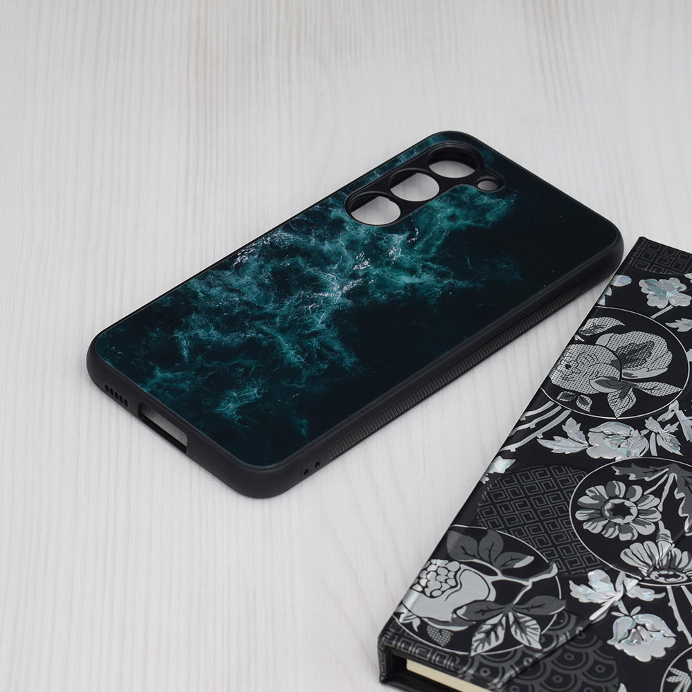 Husa de protectie Techsuit Glaze Series compatibila cu Samsung Galaxy S23, acoperire spate, Blue Nebula