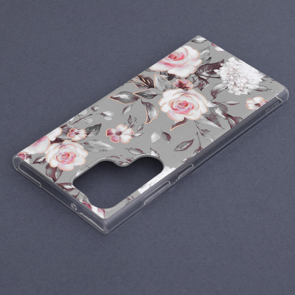 Husa de protectie Techsuit Marble Series compatibila cu Samsung Galaxy S23 Ultra, acoperire spate, Bloom of Ruth, Gray