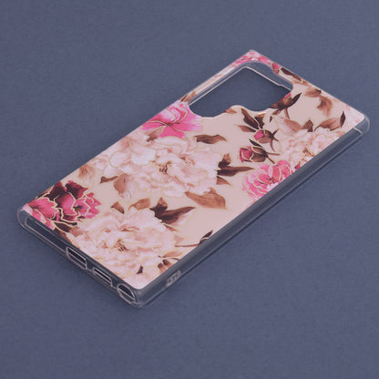 Husa de protectie Techsuit Marble Series compatibila cu Samsung Galaxy S23 Ultra, acoperire spate, Mary, Berry Nude