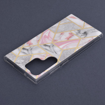 Husa de protectie Techsuit Marble Series compatibila cu Samsung Galaxy S23 Ultra, acoperire spate, Pink Hex