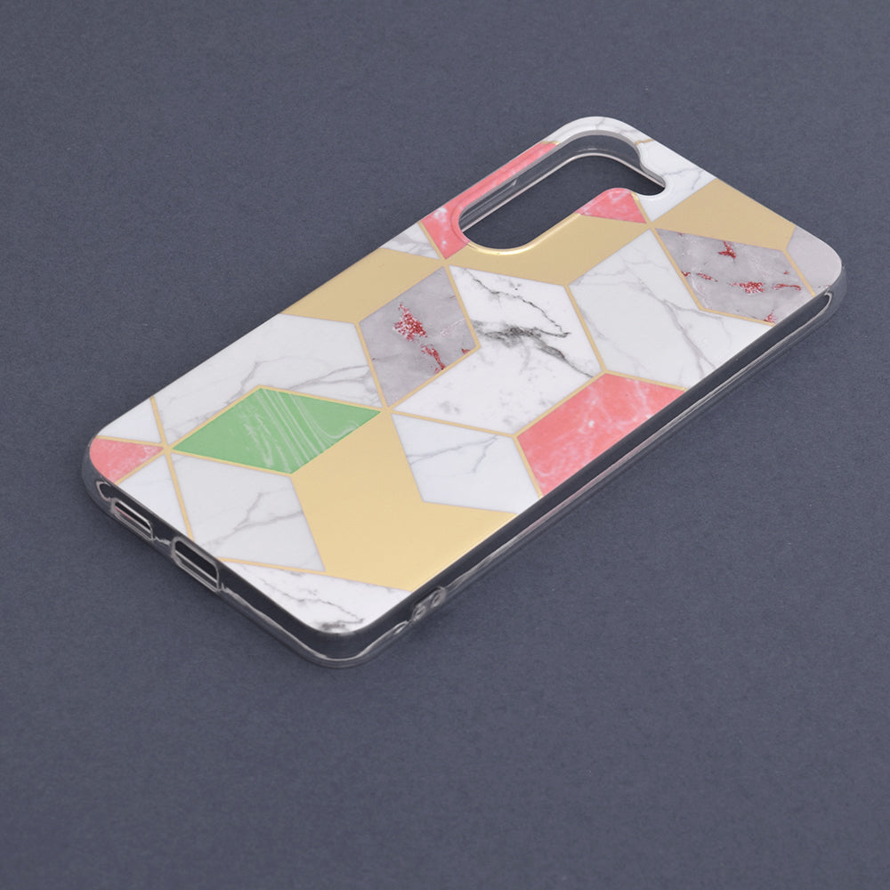 Husa de protectie Techsuit Marble Series compatibila cu Samsung Galaxy S23 Plus, acoperire spate, Purple Hex