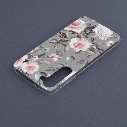 Husa de protectie Techsuit Marble Series compatibila cu Samsung Galaxy S23 Plus, acoperire spate, Bloom of Ruth, Gray