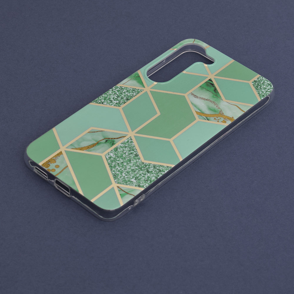 Husa de protectie Techsuit Marble Series compatibila cu Samsung Galaxy S23 Plus, acoperire spate, Green Hex