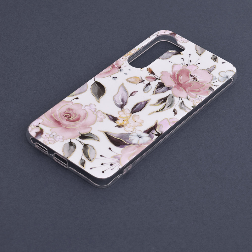 Husa de protectie Techsuit Marble Series compatibila cu Samsung Galaxy S23 Plus, acoperire spate, Chloe White