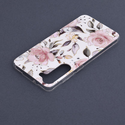 Husa de protectie Techsuit Marble Series compatibila cu Samsung Galaxy S23 Plus, acoperire spate, Chloe White