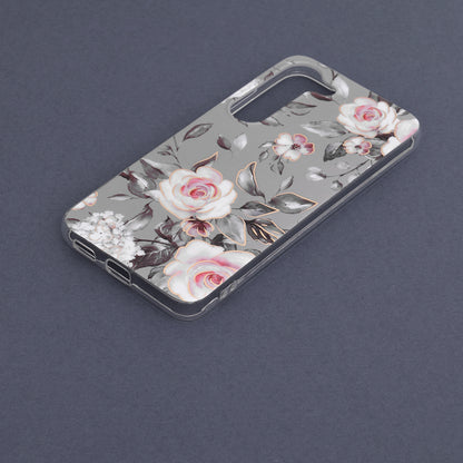 Husa de protectie Techsuit Marble Series compatibila cu Samsung Galaxy S23, acoperire spate, Bloom of Ruth, Gray