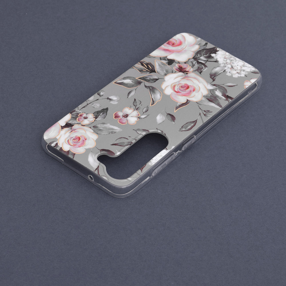 Husa de protectie Techsuit Marble Series compatibila cu Samsung Galaxy S23, acoperire spate, Bloom of Ruth, Gray